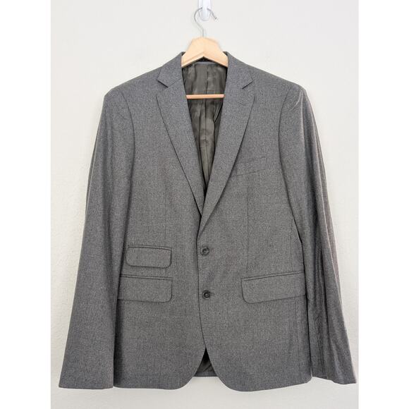 J.Hilburn Blazer Mens Sz 40 Gray Vitale Barberis Canonico Wool Sport Coat Italy